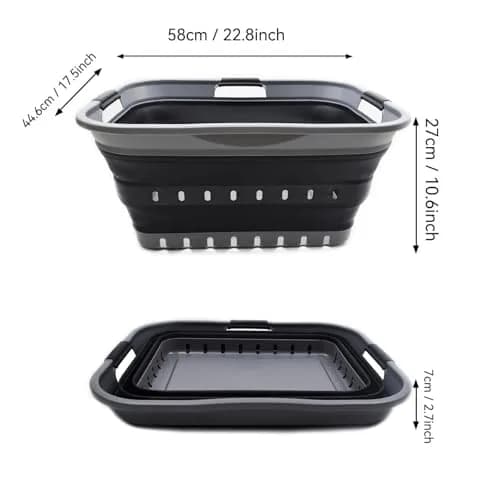 SAMMART 42L Collapsible Laundry Basket | Space Saving Foldable Storage (70-120c) thumbnail 5