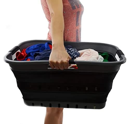SAMMART 42L Collapsible Laundry Basket | Space Saving Foldable Storage (70-120c) thumbnail 8