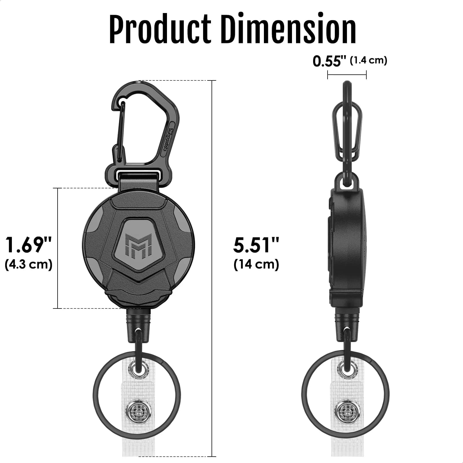 MNGARISTA Heavy Duty Retractable Keychain 2-Pack | 80cm (31.5in) Steel Cord - view 2