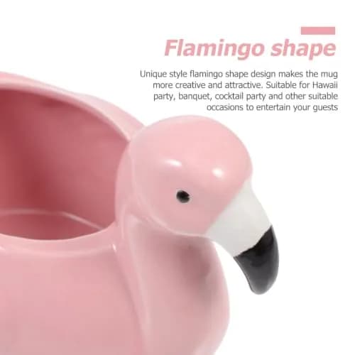 IMIKEYA Ceramic Flamingo Tiki Mug 10.5cm (4.13in) | Unique Hawaiian Party Drinkware thumbnail 6