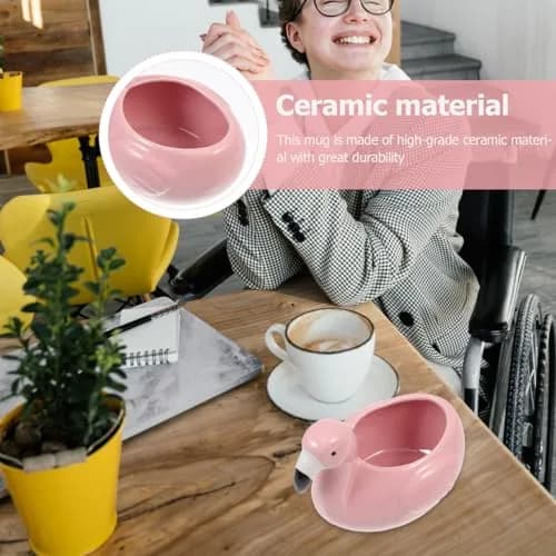 IMIKEYA Ceramic Flamingo Tiki Mug 10.5cm (4.13in) | Unique Hawaiian Party Drinkware thumbnail 3