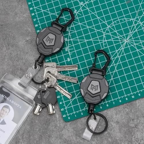 MNGARISTA Heavy Duty Retractable Badge Holder with Carabiner & 31.5” Steel Cord | Secure Key & ID Access thumbnail 2