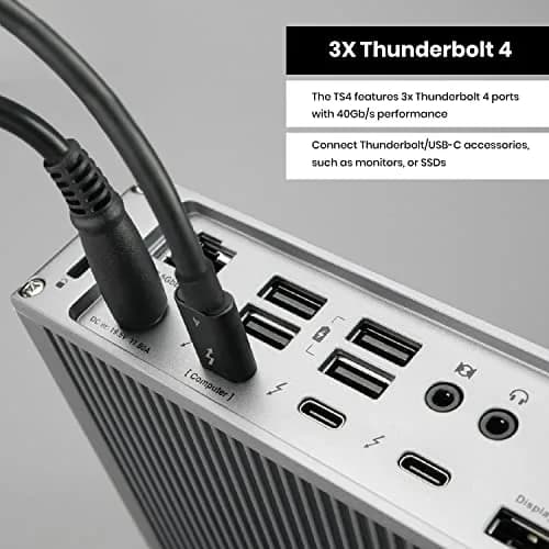 CalDigit TS4 Thunderbolt 4 Dock 18 Ports | 98W Charging, Dual 6K Displays, 2.5GbE LAN, Space Gray, 0.8m Certified Cable thumbnail 8