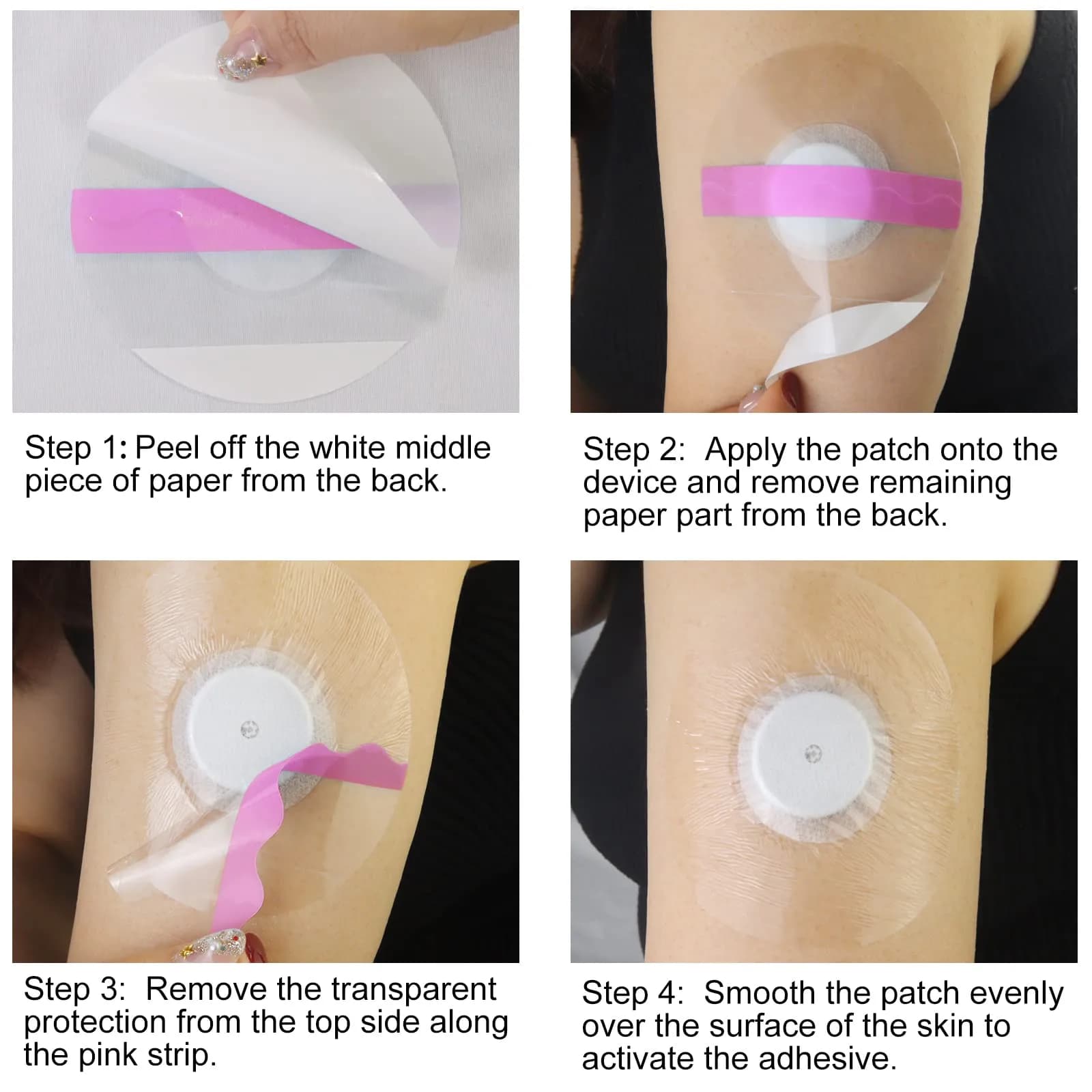 HONYOU Libre Sensor Covers 60 Pack Pink | Waterproof & Breathable Adhesive Patches for Libre 2/3 Sensors - view 7