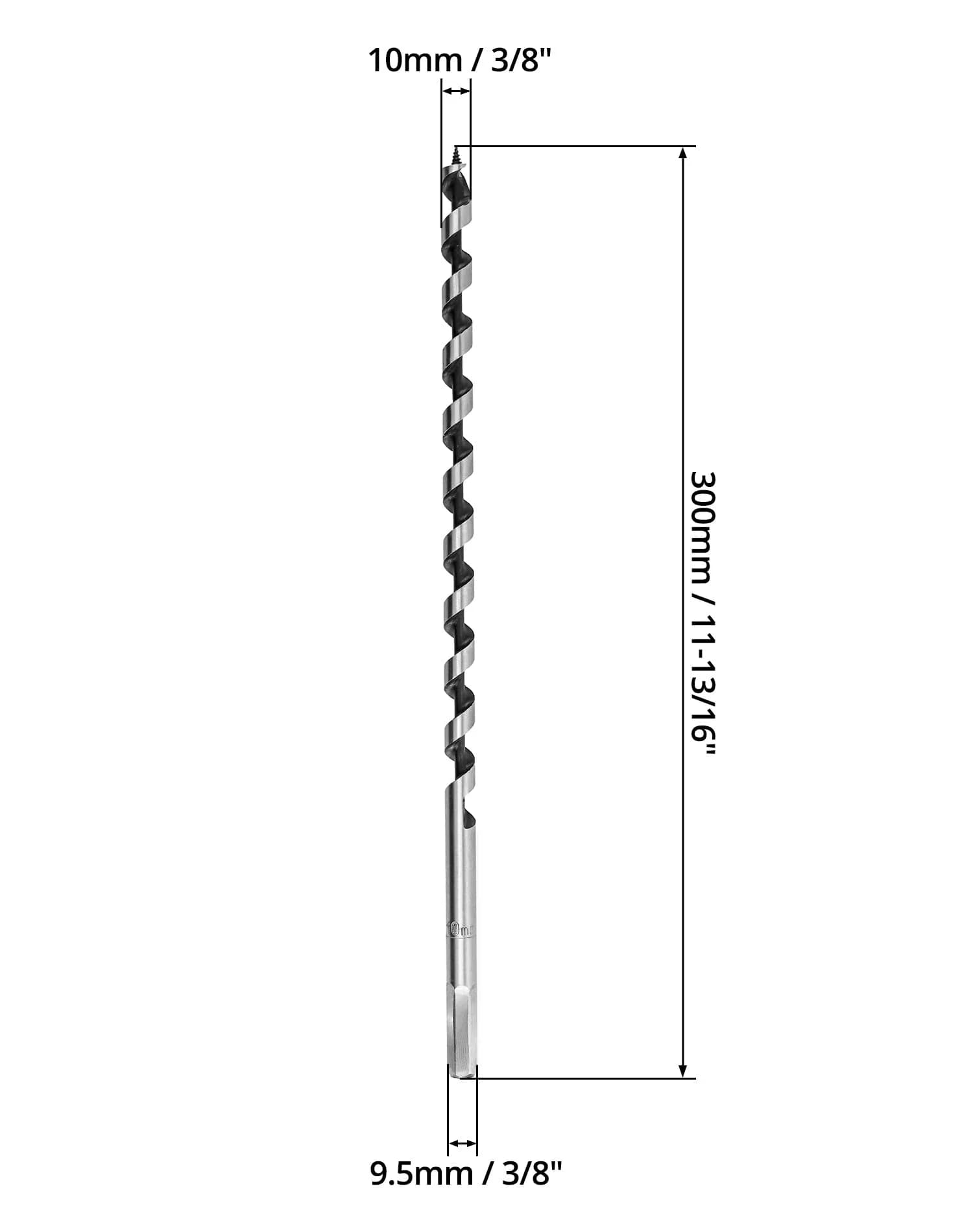 QWORK Auger Drill Bit for Wood 3/8 Inch Diameter 12 Inch Length | High-Strength Carbon Steel for Precise Drilling thumbnail 6
