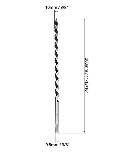 QWORK Auger Drill Bit for Wood 3/8 Inch Diameter 12 Inch Length | High-Strength Carbon Steel for Precise Drilling thumbnail 6