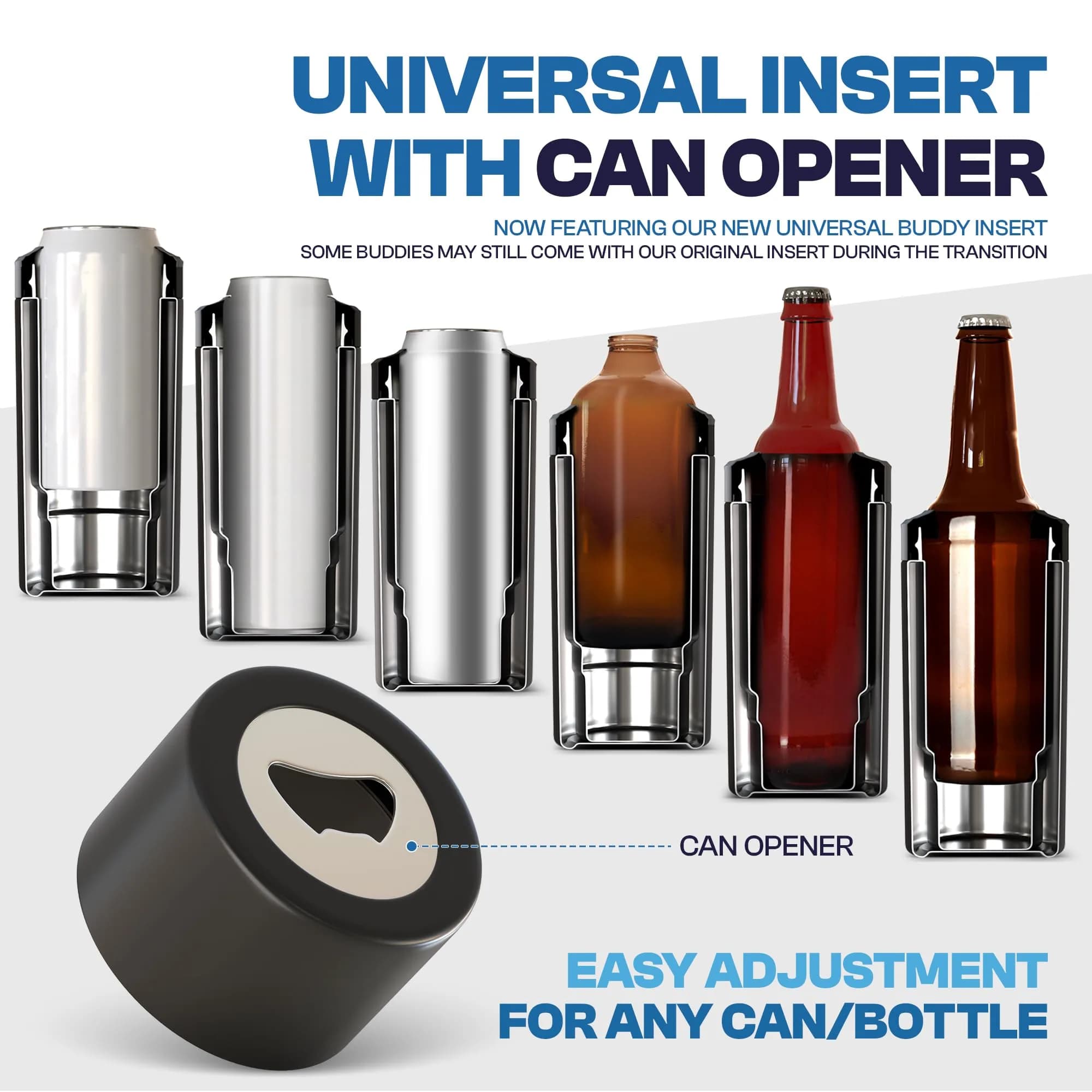 Frost Buddy Universal Can Cooler - 12oz/16oz Slim & Regular Cans, Bottles | Fits 5 Sizes, Keeps Drinks Cold 24 Hrs - view 5