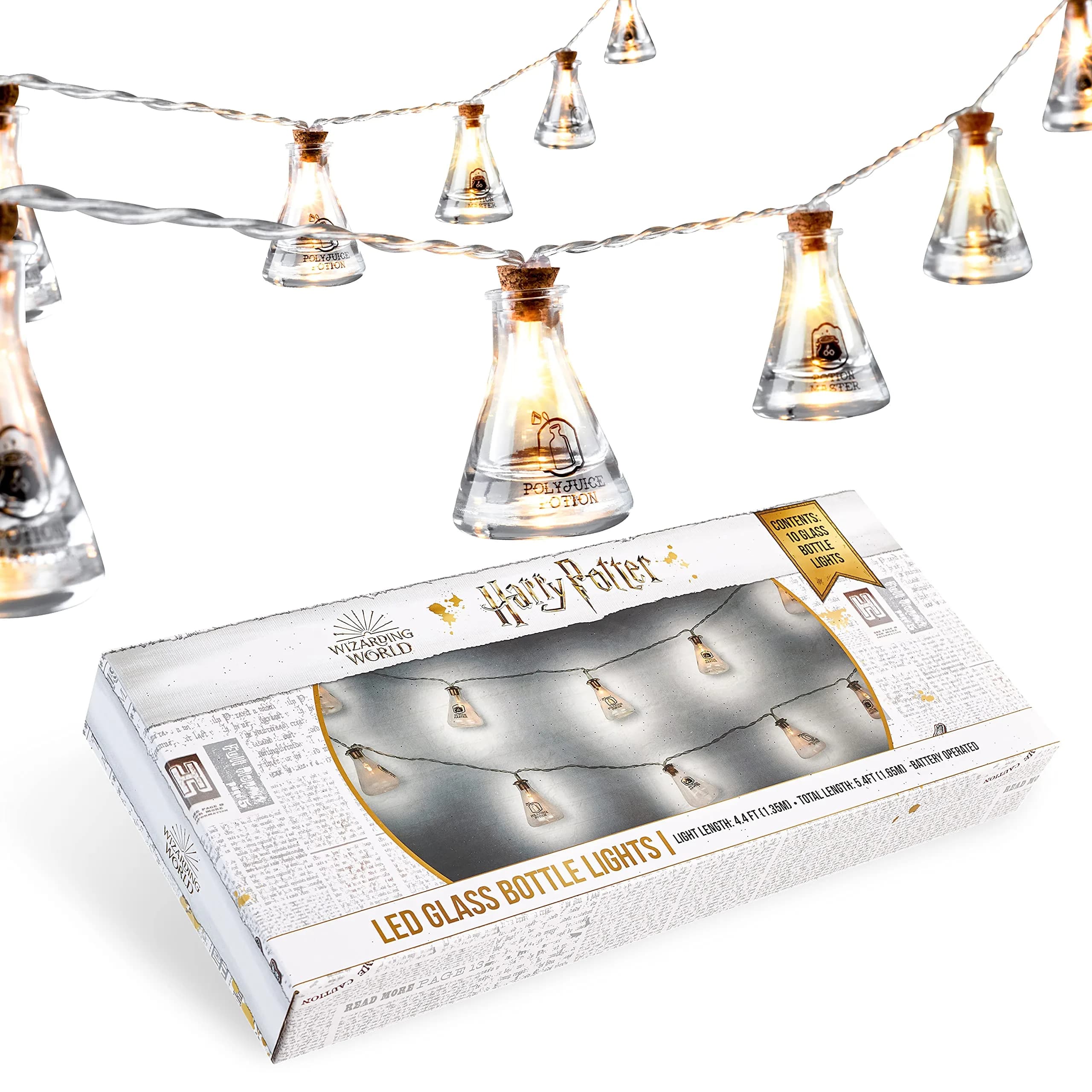 Harry Potter Fairy Lights Potion Bottle Hanging String Lights 10 LED 5ft | Magical Indoor Decor - main product image