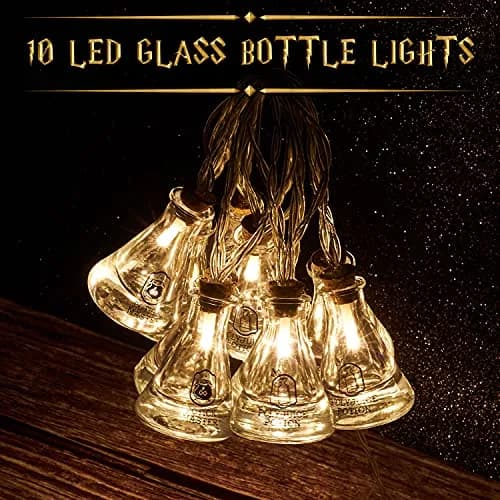 Harry Potter Fairy Lights Potion Bottle Hanging String Lights 10 LED 5ft | Magical Indoor Decor thumbnail 4