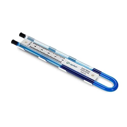 XYF Air Easy Read Manometer U-Tube Pressure Indicator 0-4.5" WC (Blue) | Differential U-Tube Manometer for Radon Systems thumbnail 1