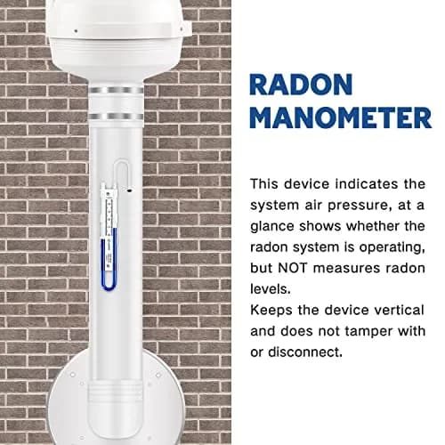 XYF Air Easy Read Manometer U-Tube Pressure Indicator 0-4.5" WC (Blue) | Differential U-Tube Manometer for Radon Systems thumbnail 3