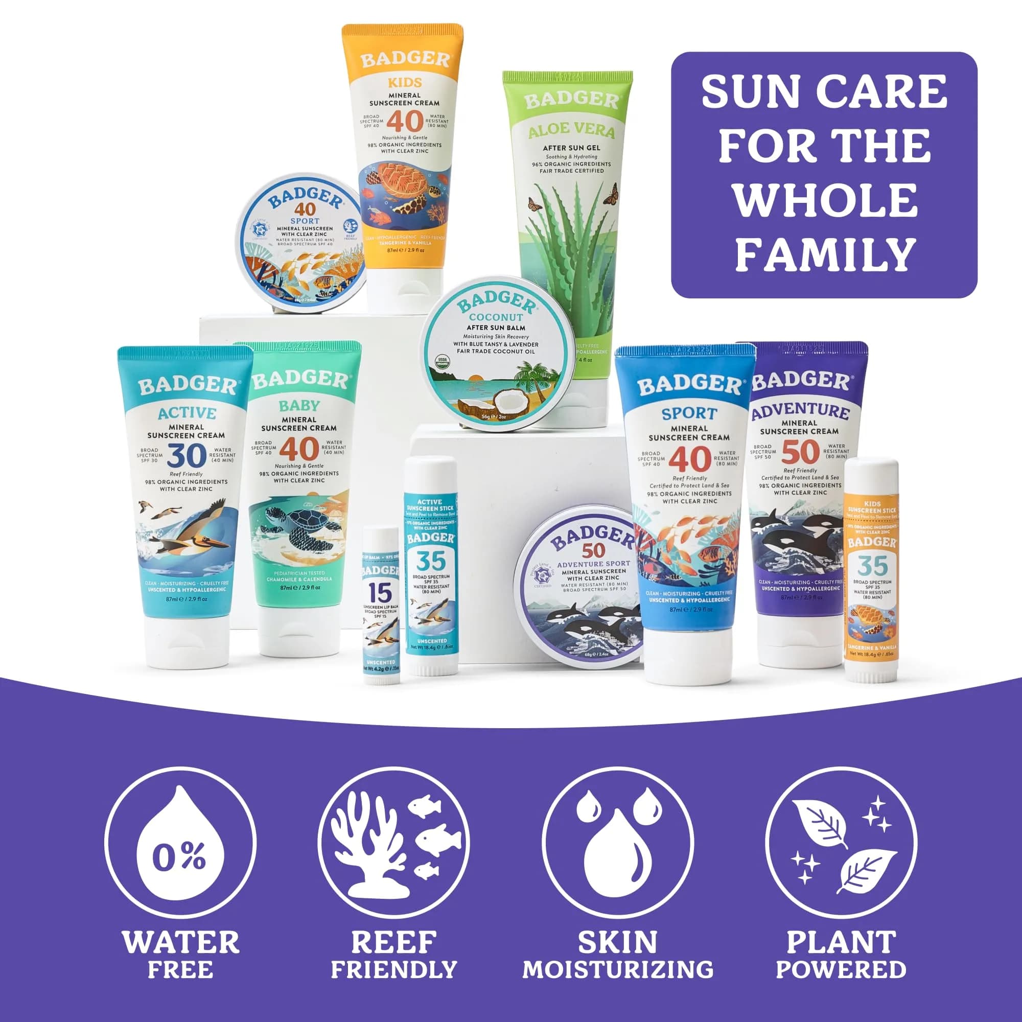 Badger SPF 50 Sport Mineral Sunscreen Cream 70ml (2.4 Fl Oz) | Broad Spectrum UVA/UVB Protection - view 6