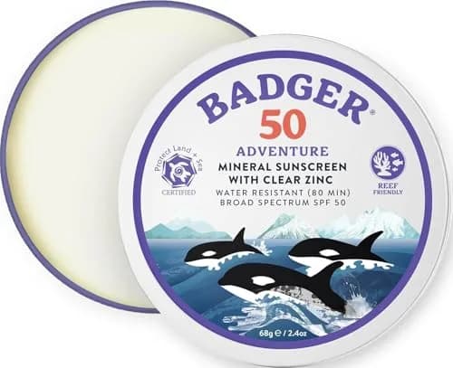 Badger SPF 50 Sport Mineral Sunscreen Cream 70ml (2.4 Fl Oz) | Broad Spectrum UVA/UVB Protection thumbnail 1