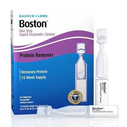 Boston One Step Liquid Enzymatic Cleaner RGP Lens, 15 Count | Protein Deposit Removal for Rigid Gas Permeable Lenses thumbnail 1