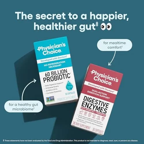 Physician's CHOICE Probiotics 60 Billion CFU - 10 Strains + Organic Prebiotics - 60 Capsules | Supports Gut Health & Digestion thumbnail 5