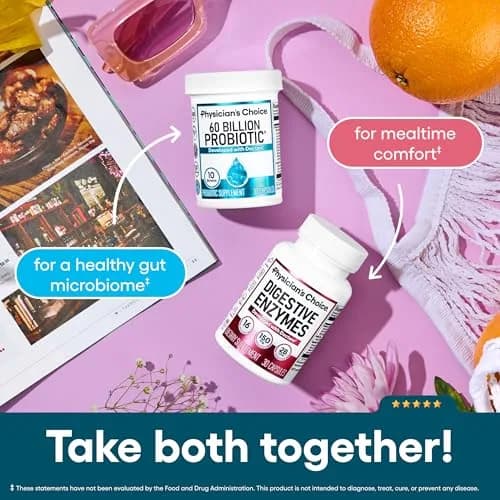 Physician's CHOICE Probiotics 60 Billion CFU - 10 Strains + Organic Prebiotics - 60 Capsules | Supports Gut Health & Digestion thumbnail 7