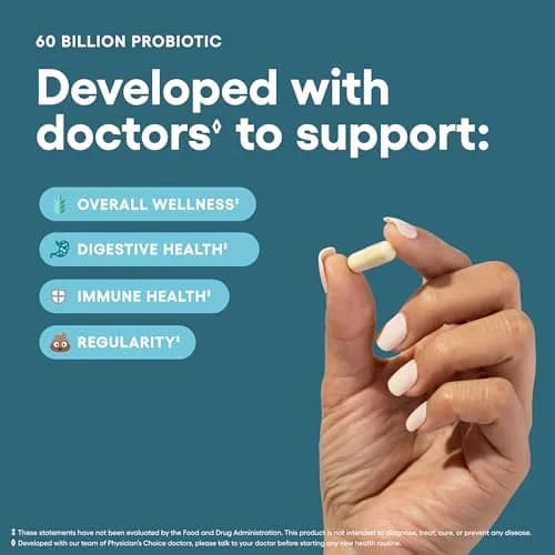 Physician's CHOICE Probiotics 60 Billion CFU - 10 Strains + Organic Prebiotics - 60 Capsules | Supports Gut Health & Digestion thumbnail 3