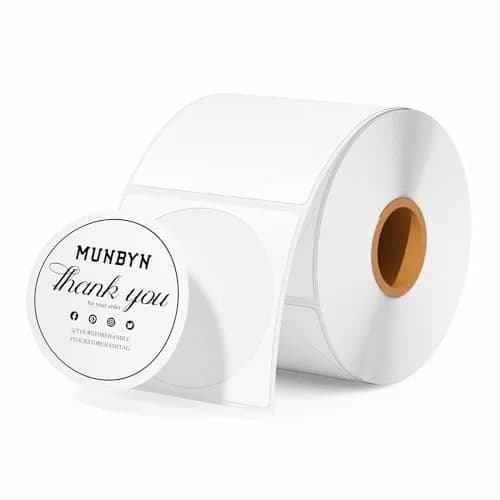 MUNBYN 2 Inch Circle Thermal Labels 750 Sheets/Roll | Direct Thermal Printing Labels thumbnail 1