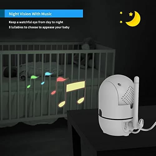 HelloBaby HB6550 No WiFi Baby Monitor 5" Screen with Camera & 2-Way Talk | 30-Hour Battery & 1000ft Range thumbnail 4
