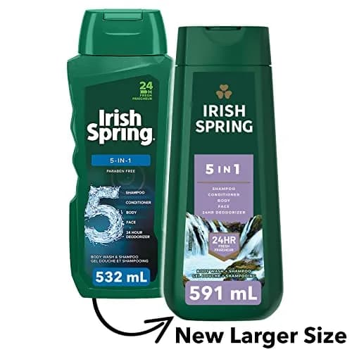 Irish Spring 5-in-1 Body Wash for Men, Eucalyptus Scent, 591ml (20 Fl Oz) | Biodegradable Cleansing Ingredients thumbnail 2