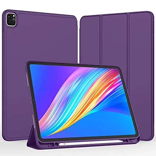 iMieet 12.9 Inch iPad Pro Case 2022/2021/2020 with Pencil Holder | Auto Wake/Sleep, Trifold Stand, Soft TPU Back thumbnail 2
