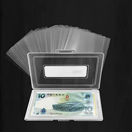 MUDOR Dollar Bill Holders for Collectors, 100 Pack Paper Money Sleeves | Clear PP Material, Currency Banknotes Protector Holder with Storage Case thumbnail 5
