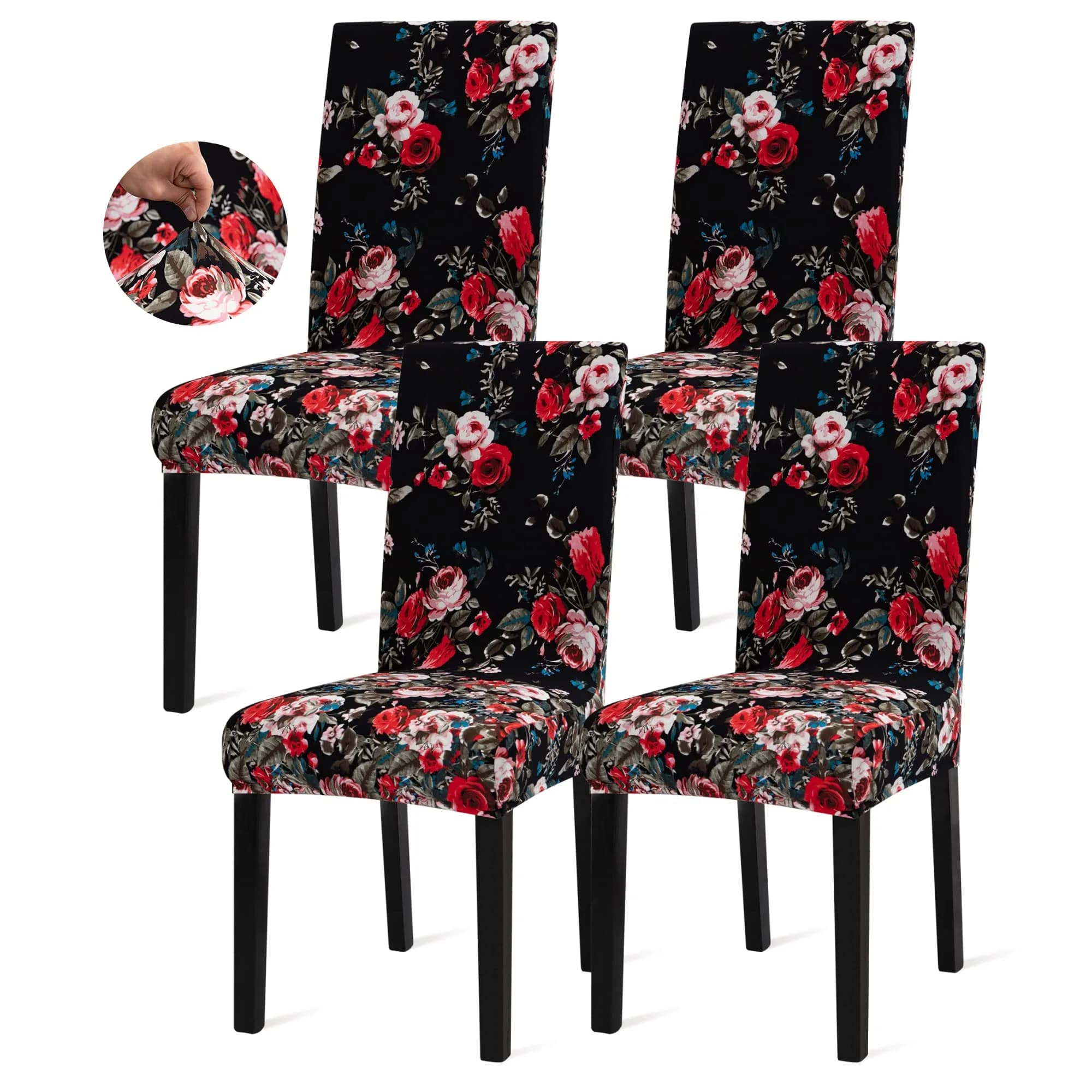 Sufdari Dining Chair Covers 4 Pack | Spandex Stretch Protectors for Dining Room Chairs