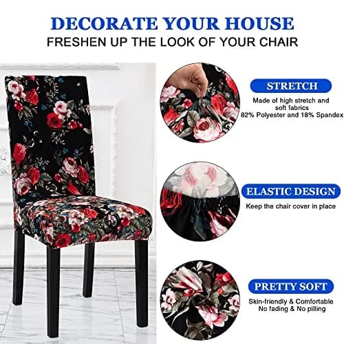 Sufdari Dining Chair Covers 4 Pack | Spandex Stretch Protectors for Dining Room Chairs thumbnail 5