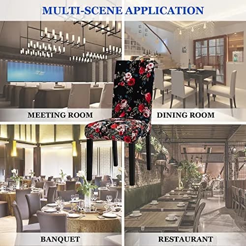 Sufdari Dining Chair Covers 4 Pack | Spandex Stretch Protectors for Dining Room Chairs thumbnail 7