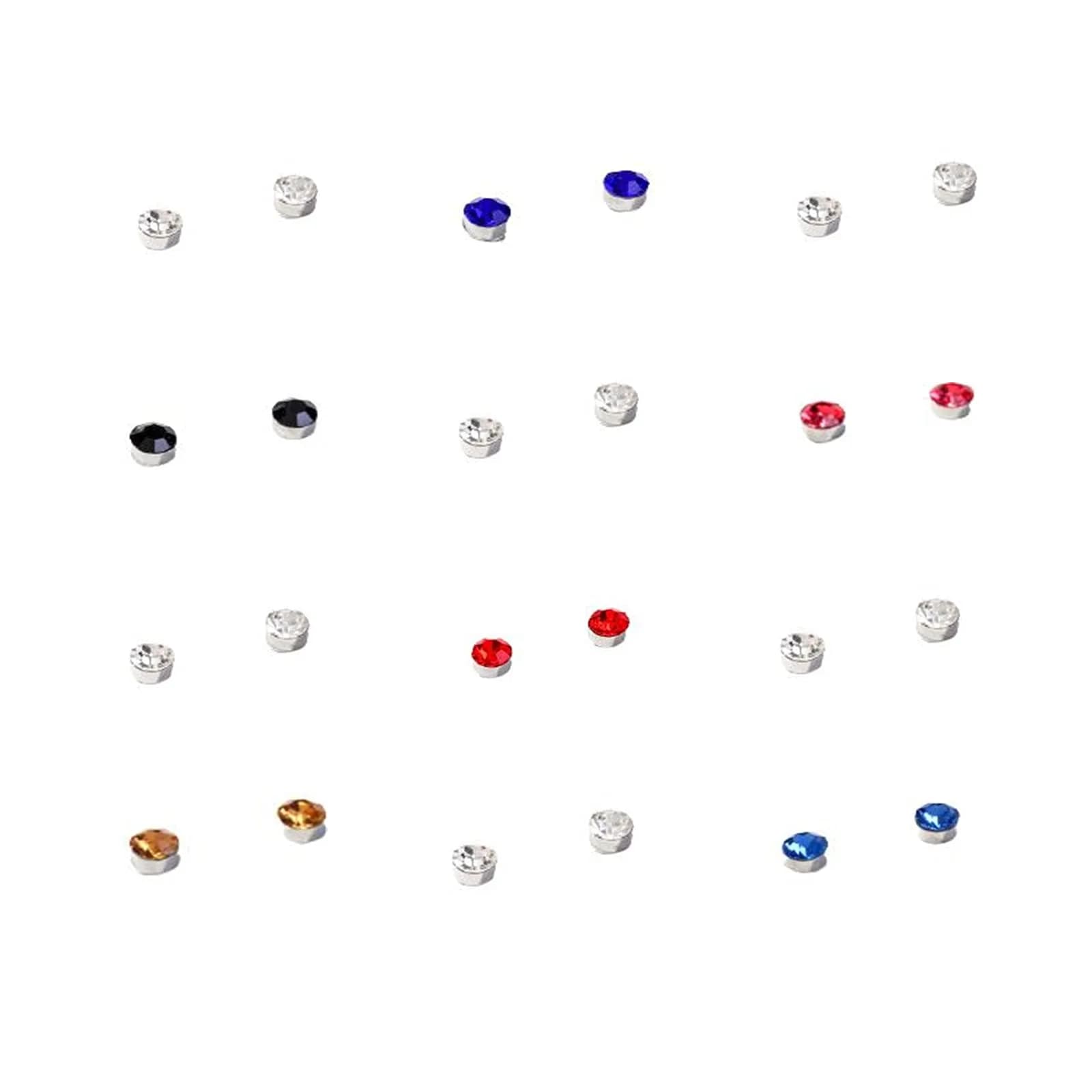 NC Magnetic Crystal Earrings 3mm | Non Piercing Magnetic Clip for Women Men — Multicolor 3mm(24pcs)