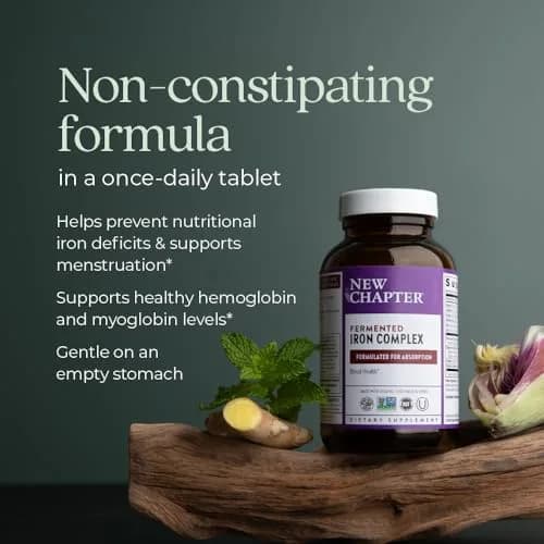 New Chapter Fermented Iron Complex 90 Tablets | Whole-Food Fermented Iron for Blood & Energy thumbnail 4