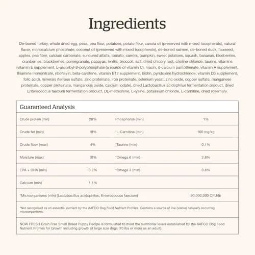 Now Fresh Grain-Free Small Breed Puppy Food with Turkey, Salmon & Duck | Supports Growth & Digestion in India thumbnail 8