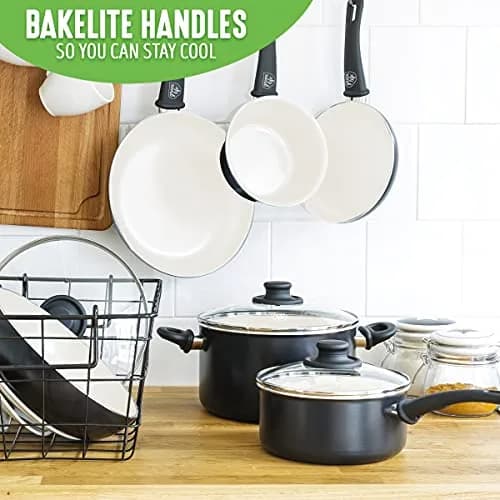 GreenLife Soft Grip 1QT & 2QT Saucepan Set | Healthy Ceramic Nonstick, Toxin-Free, Dishwasher Safe, Glass Lids, Stay-Cool Handles thumbnail 4