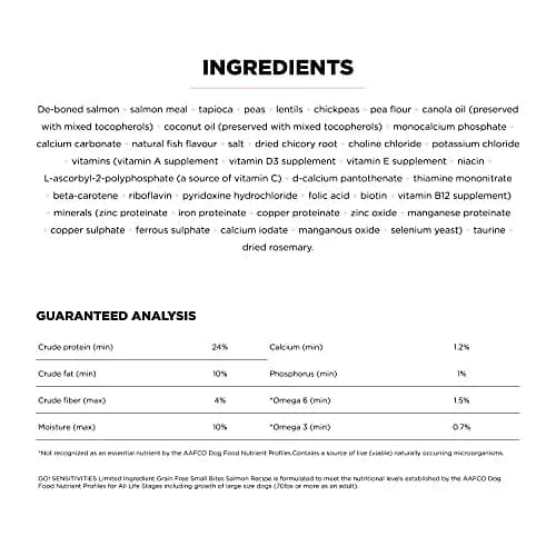 Go! Solutions Sensitivities Small Bites Salmon Grain-Free Dog Food 3.5 lb | Supports Sensitive Stomachs & Skin thumbnail 4