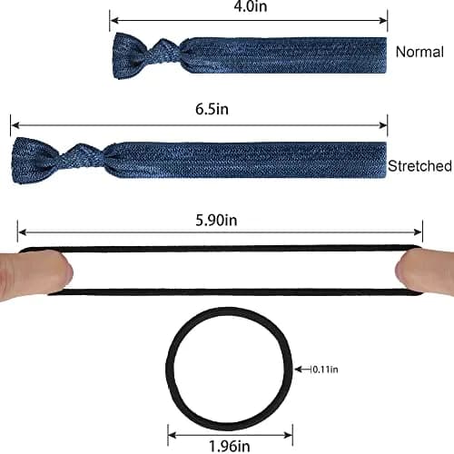 79STYLE Men's Fabric Hair Ties (60-Pack) | No-Damage Knotted Ponytail Holders for Long Hair thumbnail 4