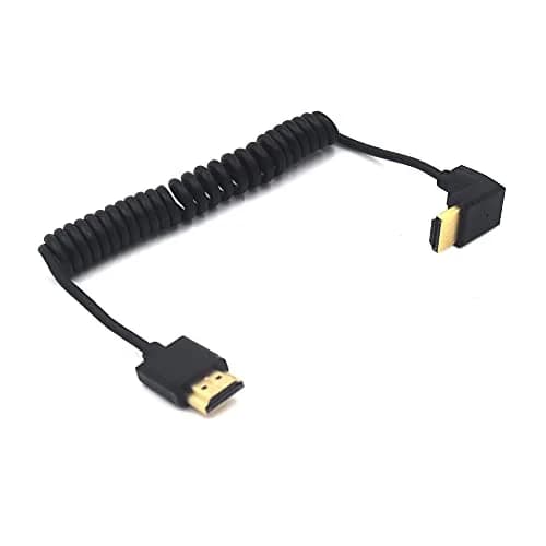 Kework 1.2m (3.9ft) HDMI 2.0 Coiled Cable with Up Angle Connector | Supports 4K@60Hz, 18Gbps thumbnail 2