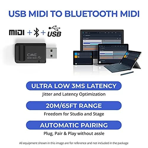 CME WIDI Bud Pro Bluetooth MIDI Interface | Ultra-Low Latency 3ms Wireless USB Dongle for Mac/Windows/iOS/Android thumbnail 5