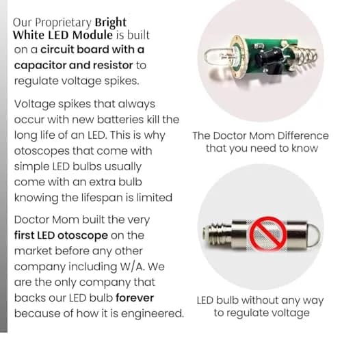 Doctor Mom LED Pocket Pro Otoscope Black | 4X Magnification, Adult & Pediatric Specula Included thumbnail 2