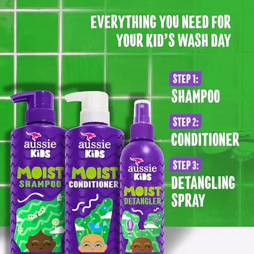 Aussie Kids Hair Care Bundle Set Including: Shampoo (16 Fl Oz), Conditioner (16 Fl Oz) & Detangler Spray (8 Fl Oz) | Paraben-Free, Sulfate-Free, Cruelty-Free thumbnail 5