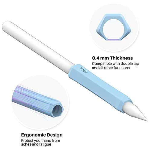 NIUTRENDZ Silicone Grip for Apple Pencil 2nd Gen & USB-C, 3 Pack Ergonomic Case Cover Sleeve | Comfortable Grip for Writing & Drawing thumbnail 5