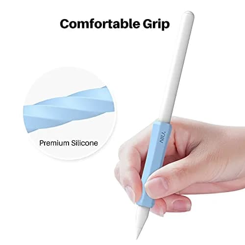 NIUTRENDZ Silicone Grip for Apple Pencil 2nd Gen & USB-C, 3 Pack Ergonomic Case Cover Sleeve | Comfortable Grip for Writing & Drawing thumbnail 4