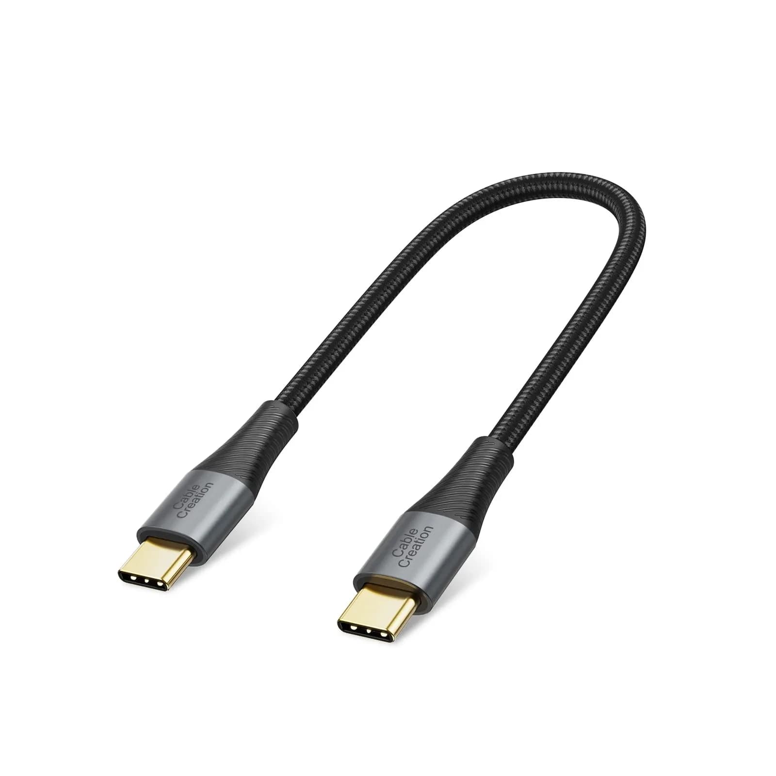 CableCreation USB C to C Cable 2m (6.6ft) 60W Fast Charging | Black — 0.8FT / C to C