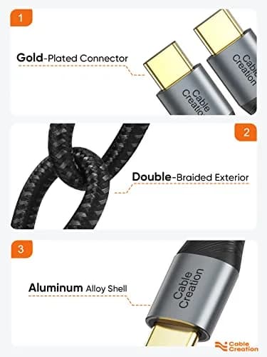 CableCreation Short USB C to USB C Cable 0.24m (0.8ft) | 60W Fast Charging & 480Mbps Data Sync thumbnail 5