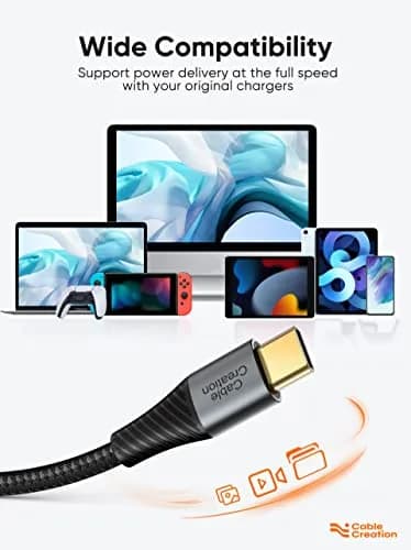 CableCreation Short USB C to USB C Cable 0.24m (0.8ft) | 60W Fast Charging & 480Mbps Data Sync thumbnail 6