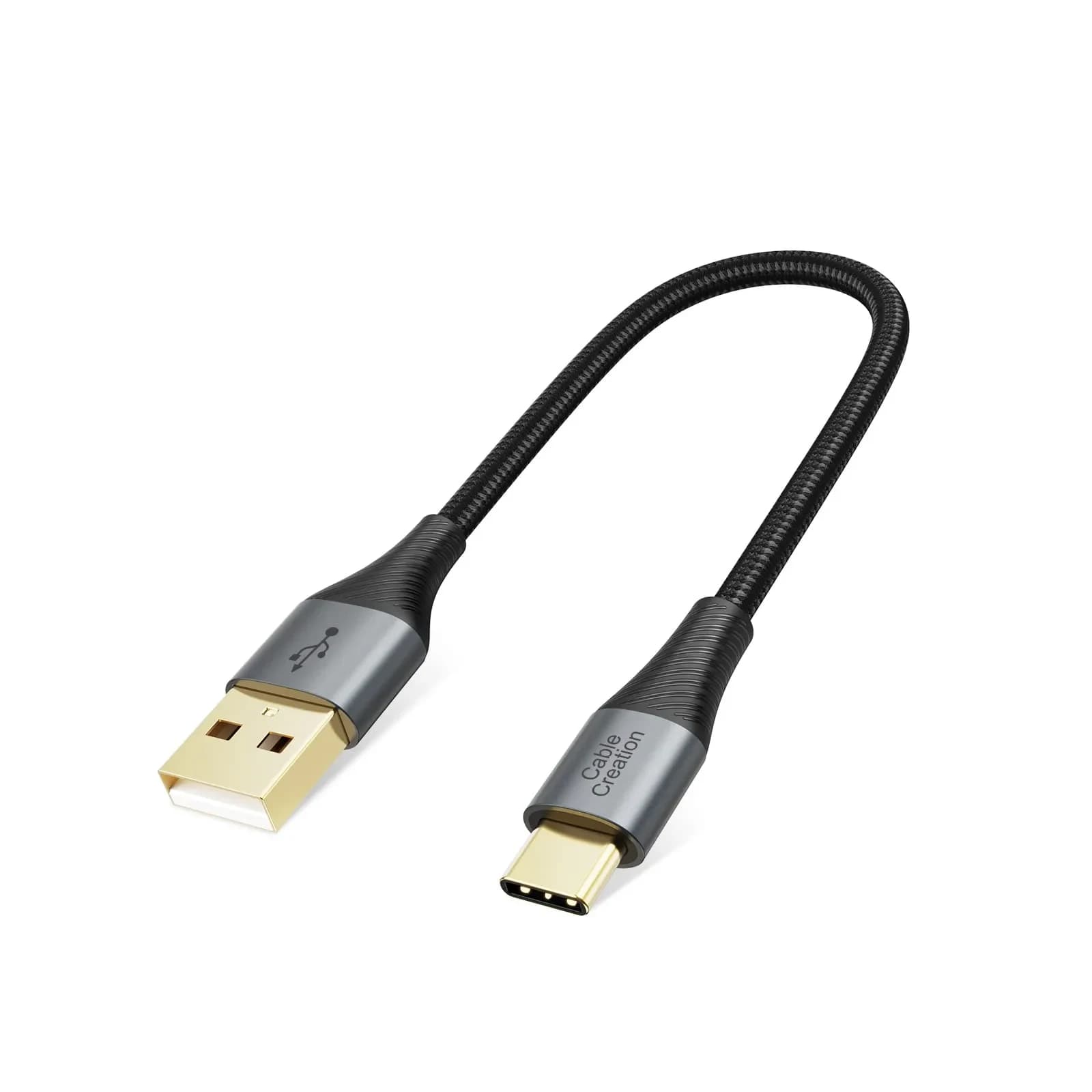 CableCreation USB C to C Cable 2m (6.6ft) 60W Fast Charging | Black — 0.8FT / A to C