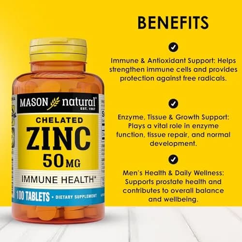 Mason Natural Zinc 50 mg | Immune & Antioxidant Support, 300 Tablets thumbnail 2