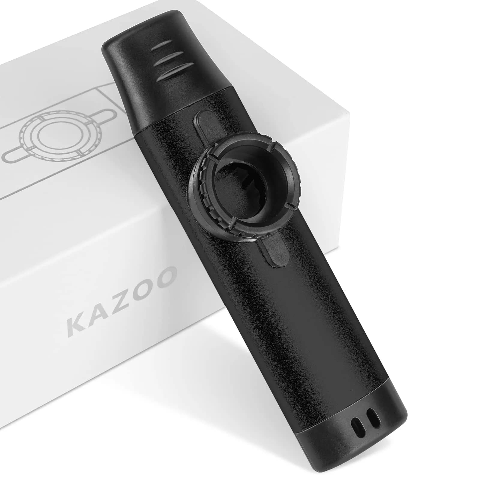 Ueteto Metal Kazoo with Adjustable Tone, Black | Easy to Play Musical Instrument - main product image