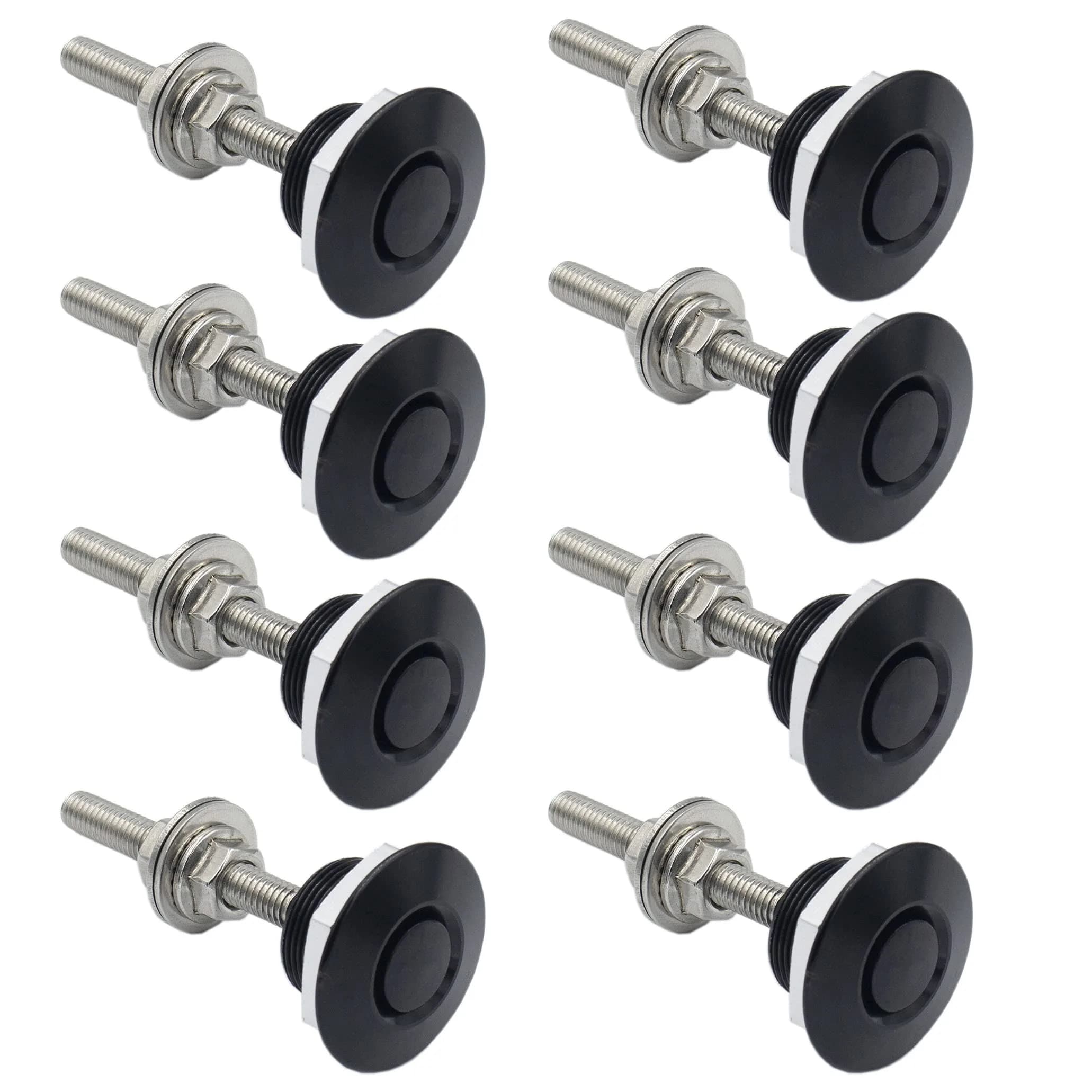 Woopeey 8 Pcs 1.25 inch (31.75mm) Black Push Button Quick Release Hood Pins | Universal Stainless Steel Rod Vehicle Hood Pins - main product image