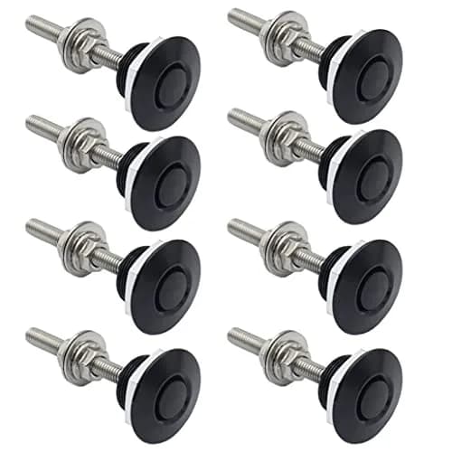 Woopeey 8 Pcs 1.25 inch (31.75mm) Black Push Button Quick Release Hood Pins | Universal Stainless Steel Rod Vehicle Hood Pins thumbnail 1