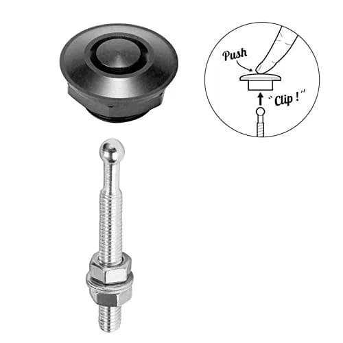Woopeey 8 Pcs 1.25 inch (31.75mm) Black Push Button Quick Release Hood Pins | Universal Stainless Steel Rod Vehicle Hood Pins thumbnail 6